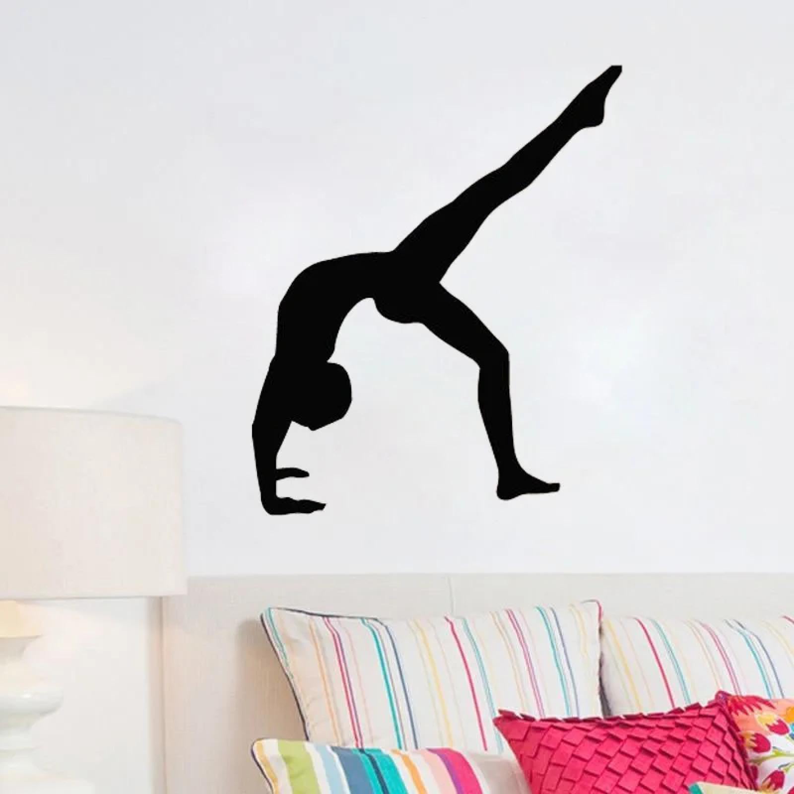 Vinyl wall Stickers wall Paintings Exercise Gymnastics Dance Gym Decorative Art Mural Decoration/Black