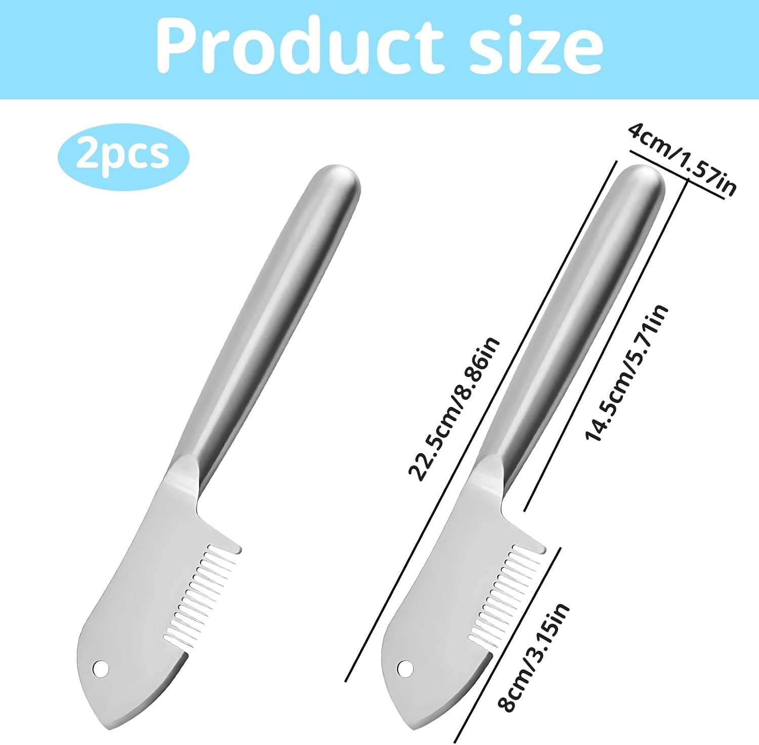 2 Pcs Julienne Shredder, Vegetable Shredder Handheld, Veggie Shredder Handheld, Julienne Vegetable Peelers Slicer, Stainless Steel Kitchen Grater with Comfort Grip Handle image 2
