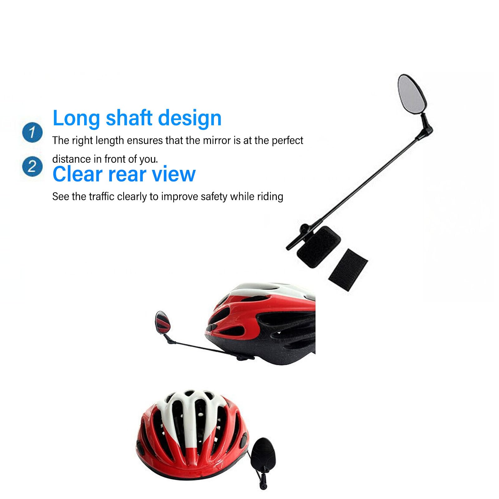 YUYTE 1 Paar Fahrradhelm-Rückspiegel, 360° Verstellbar, Fahrrad, Radfahren, Rückansicht, Weitwinkelspiegel, Reitzubehör, Leichte Schlag- und Kratzfestigkeit Sports & Outdoors