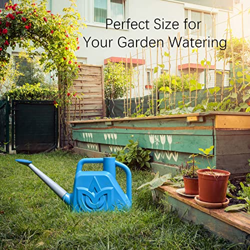 XXXFLOWER 1.5 Gallon Blue Watering Can Outdoor Garden Flower Plant, Lightweight 6 L Water Cans with Detachable Nozzle Watering Pot for Office House Garden - Thumbnail 3