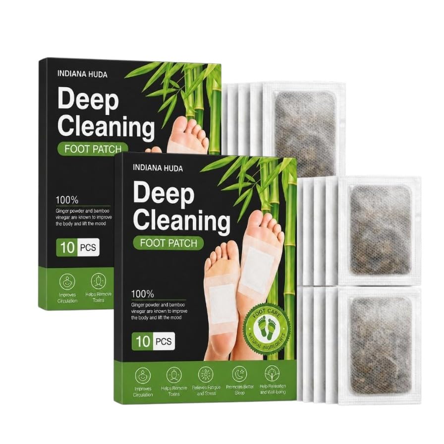 Indiana Huda Detox Foot Patches/stress relief- Bamboo Vinegar & Ginger | Herbal Foot Pads for Pain Relief & Toxin Removal-image-49