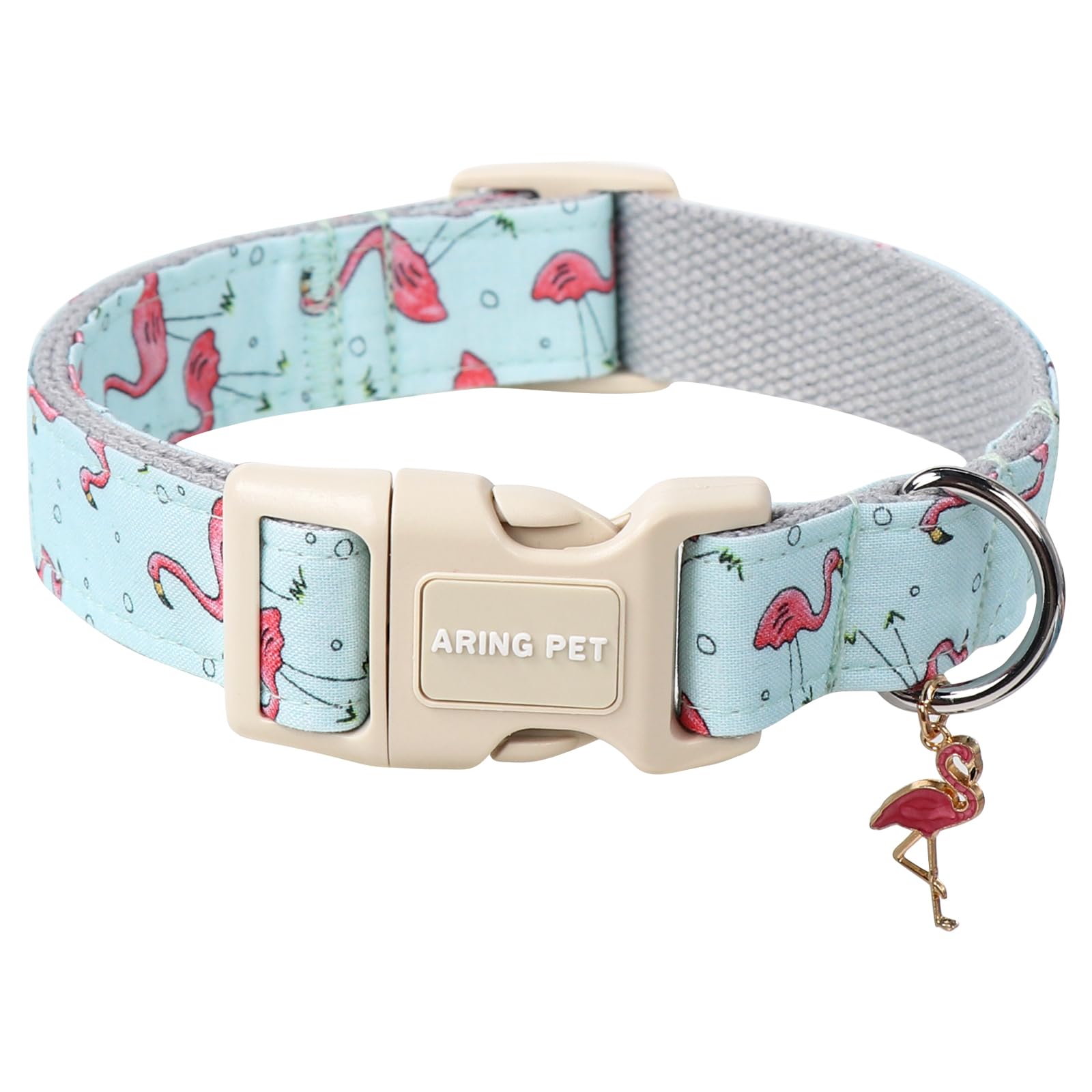 ARING PET Flamingo Dog Collar, Cute Dog Collar with Quick Release Plastic Buckle