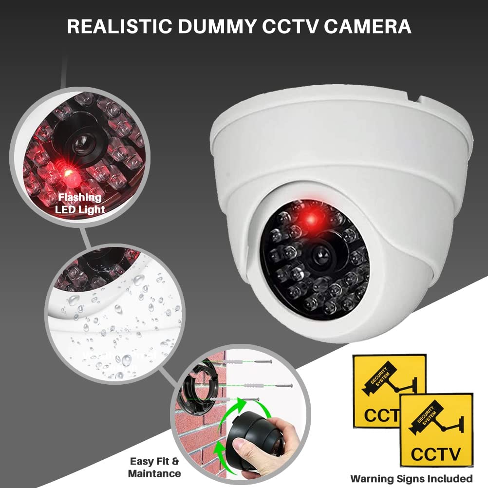 Telecamere Finte Per Esterni 6 Pezzi 6 Telecamere Finte Sicurezza Con LED Lampeggiante - Esterne/impermeabili - Effetto Deterrente Per Casa Dummy Camera Led Lampeggiante