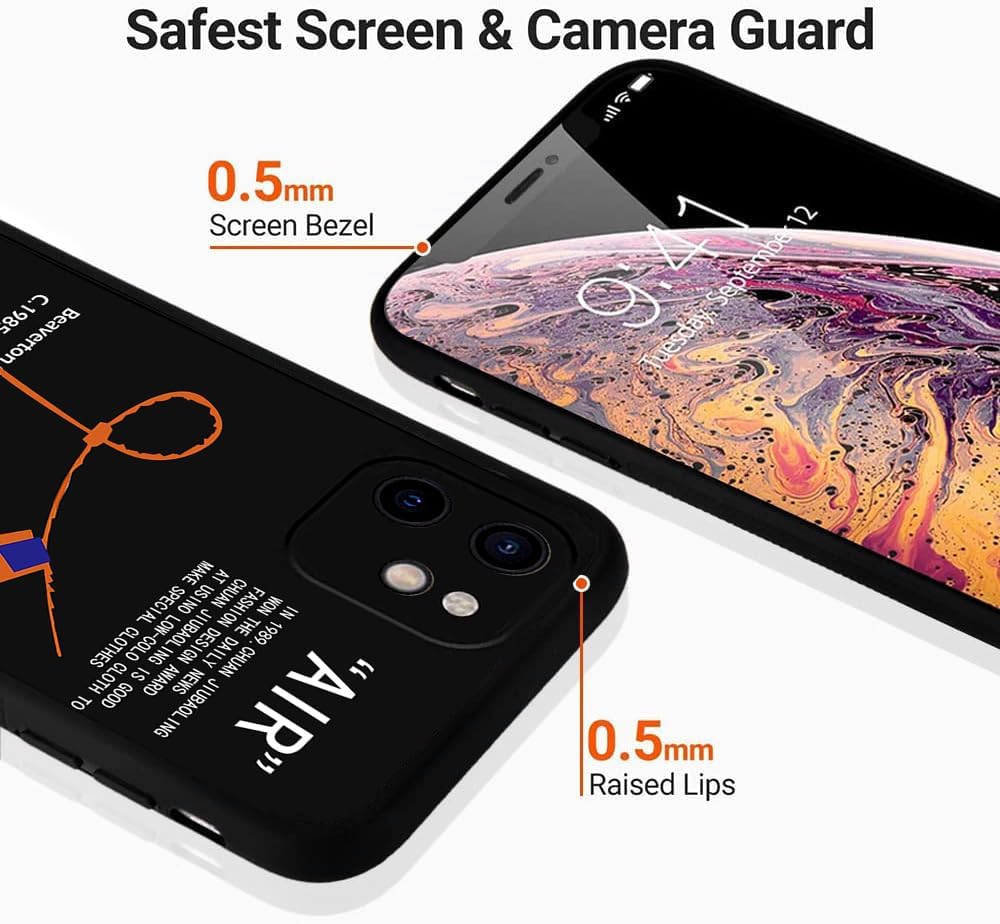 Cool Sports Style Compatible with iPhone 11 Case, Slim TPU Creative Black White Letters Design Phone Case with Camera Protection for Men Boys Girls 6.1 inch Black - Image 3