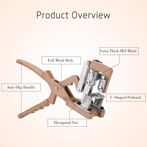 Miniatura 5 de FUNTECK V-Cut Grafting Tool for Large Branches Full Metal Body with SK5 Blade Ideal for Fruit Tree Grafting