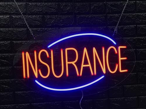 Miniatura 2 de Letrero de neón LED de seguro #34049 fabricado en Estados Unidos