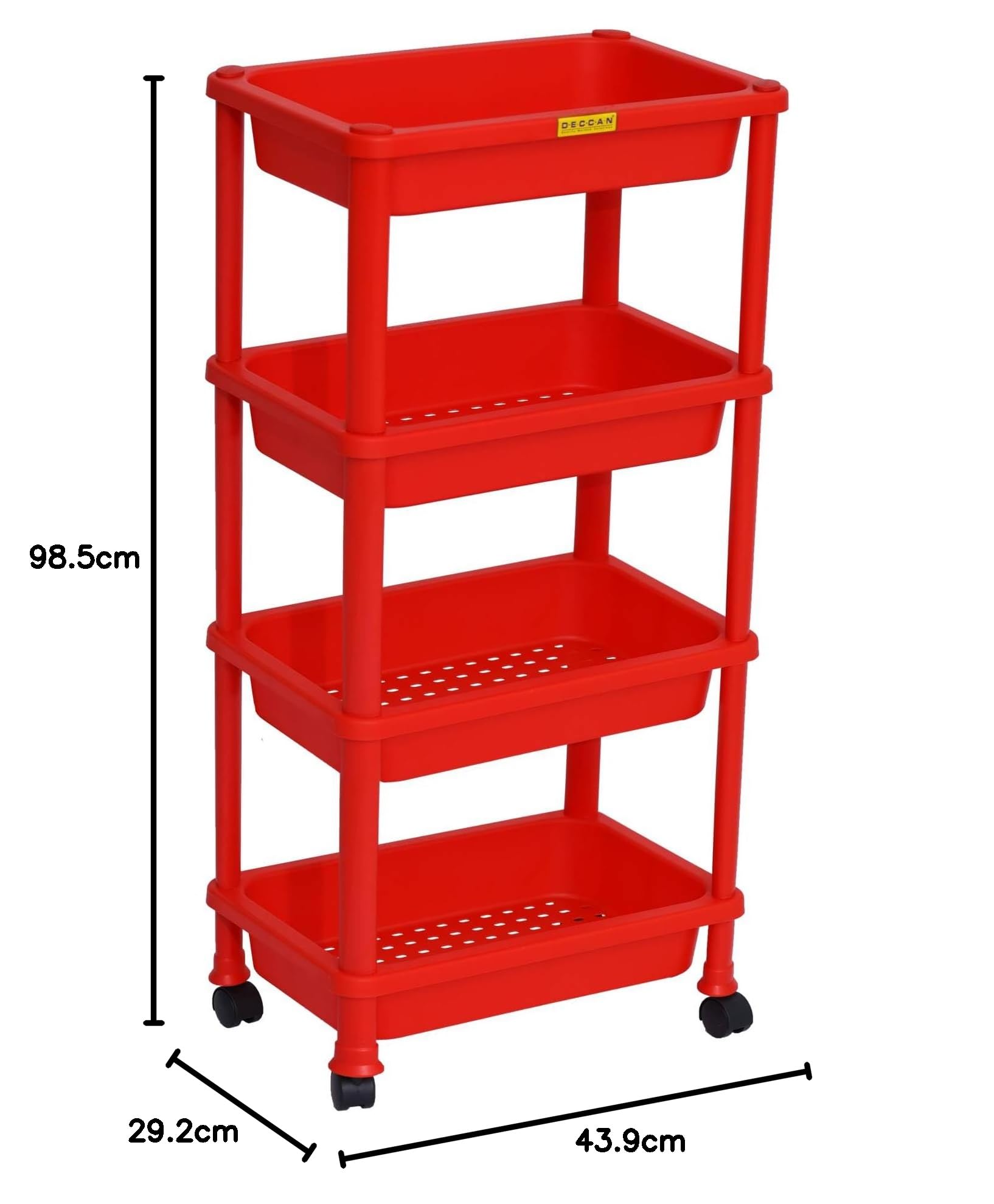 TRUCK FURNITURE トラック RT BASKET RTB-1 DECCAN PLAST Multipurpose Tray Trolley |ROVER4 RED| Fruits