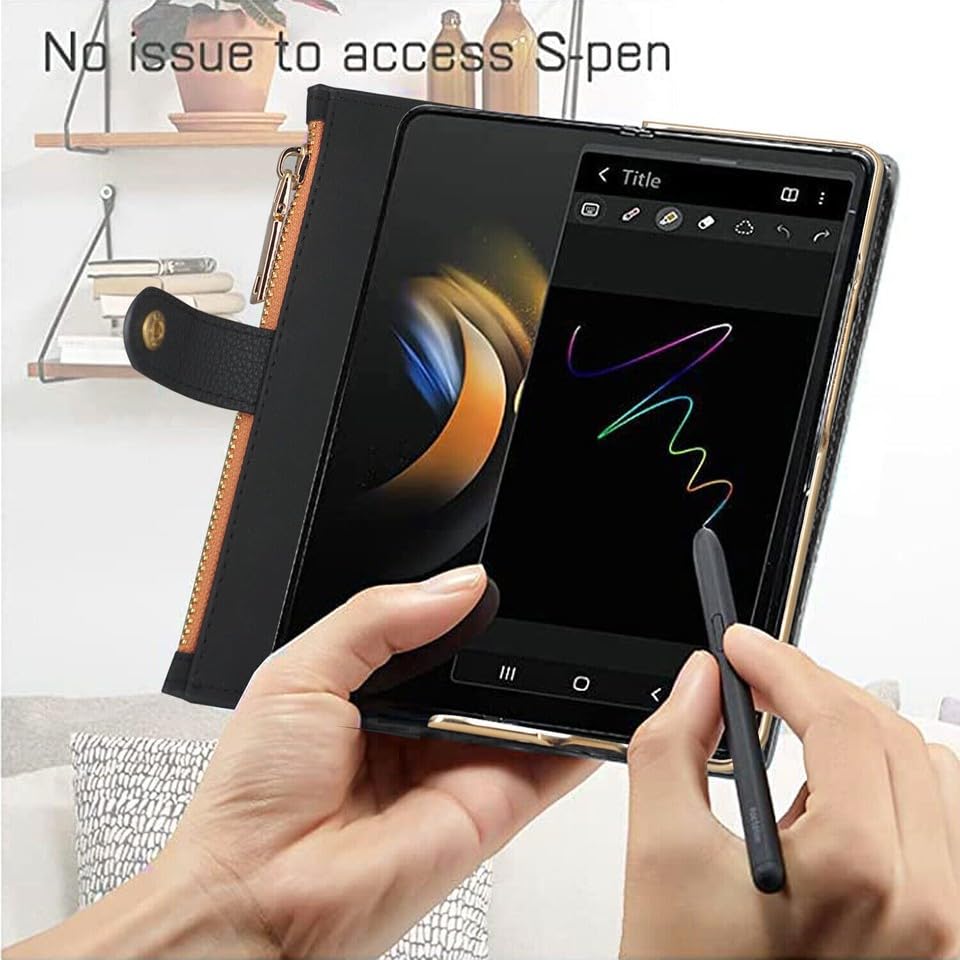 Housse cuir Galaxy Z Fold 7 vert pour simplifier vos déplacements - 4
