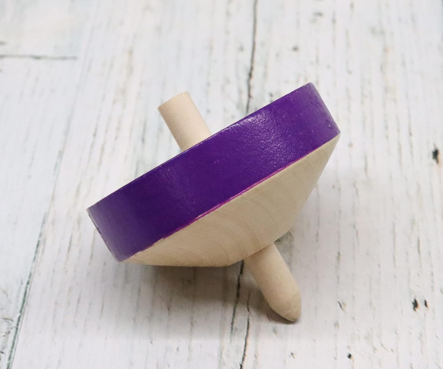 Castle Enterprise Classic Wooden Toy Color Throw Top with String Purple