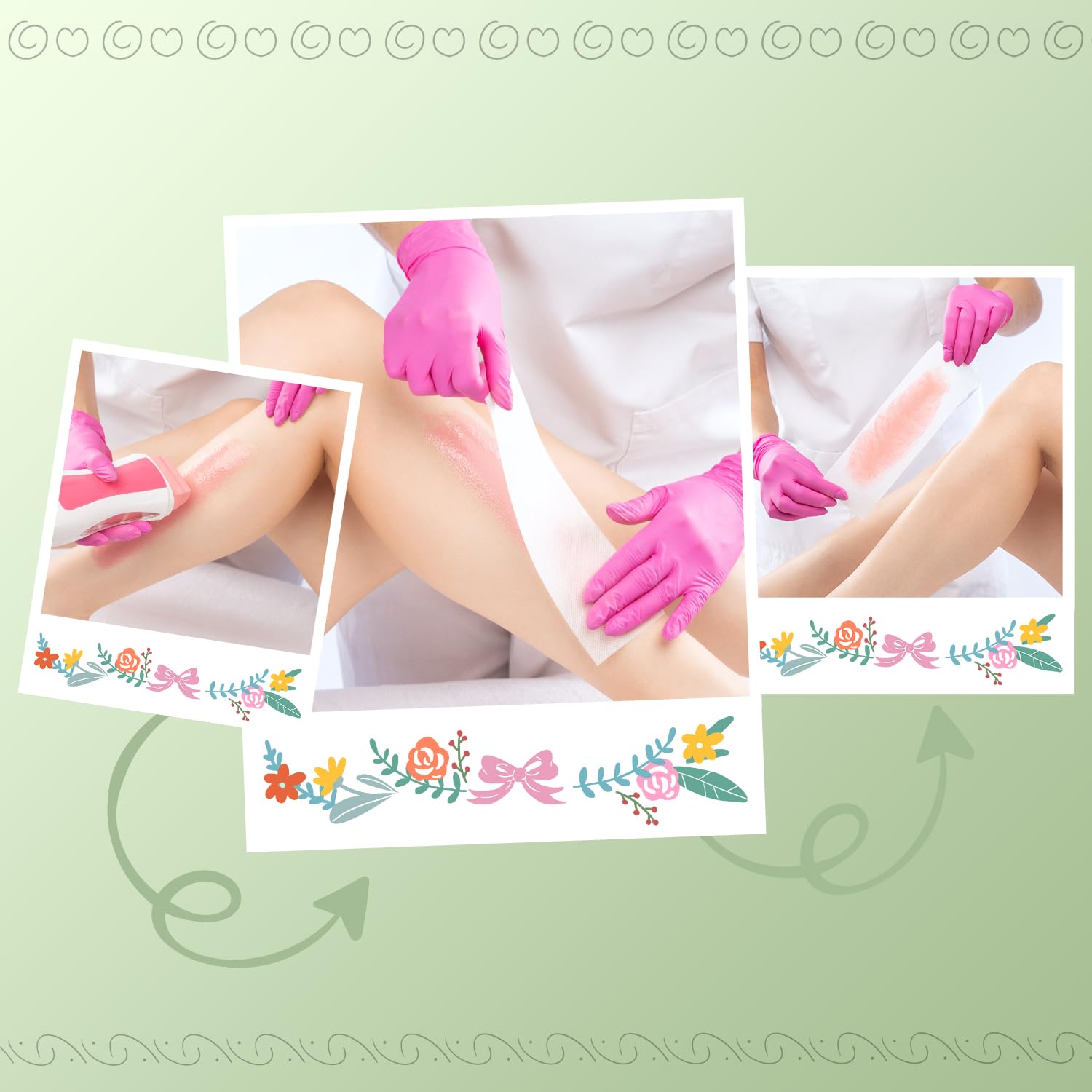 400 Pieces Non Woven Wax Paper Strips Facial And Body Hair Removal
