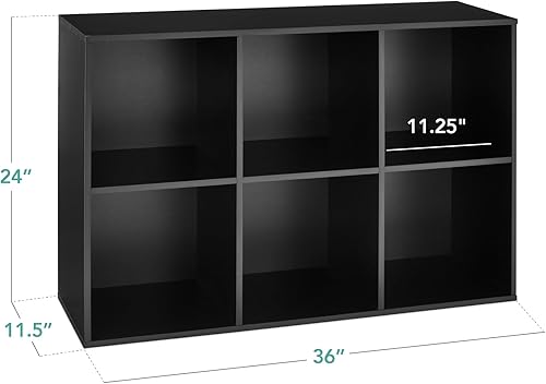 Miniatura 33 de Best Choice Products - Organizador de almacenamiento de 6 cubos, apertura de 13.5 pulgadas, estantería, estante de exhibición, personalizable con 3