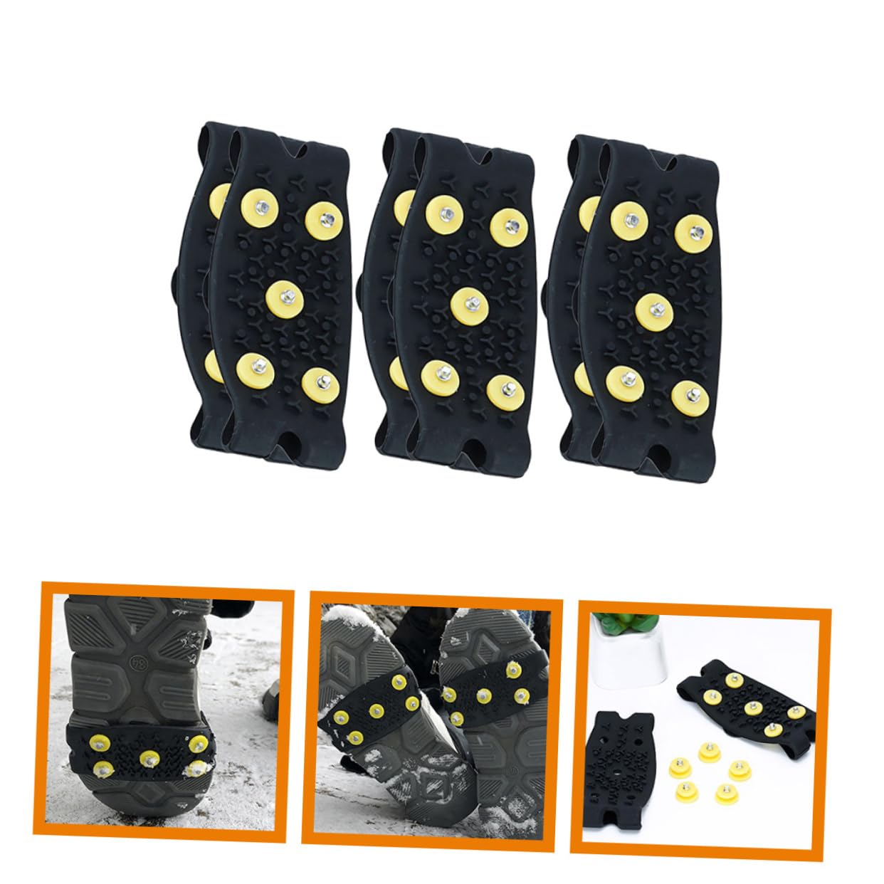 Veemoon Ramponcini Antiscivolo Per Scarpe Ghiaccio Gripper Per Inverno Adatti Diverse Design E Facile Trasportare Per Escursioni E Attività Outdoor