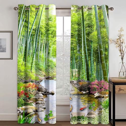 Cortinas opacas de 2 paneles modernos para ventanas de dormitorios 3