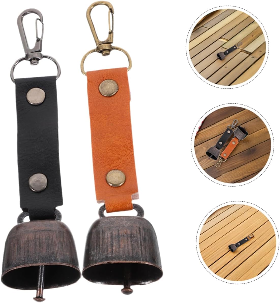 Generic 4pcs Outdoor Bear Bell Keychain Set Loud Warning Bells for Hiking Camping and Cycling and Stylish Cowbell Accessories for Pets and Outdoor Activities