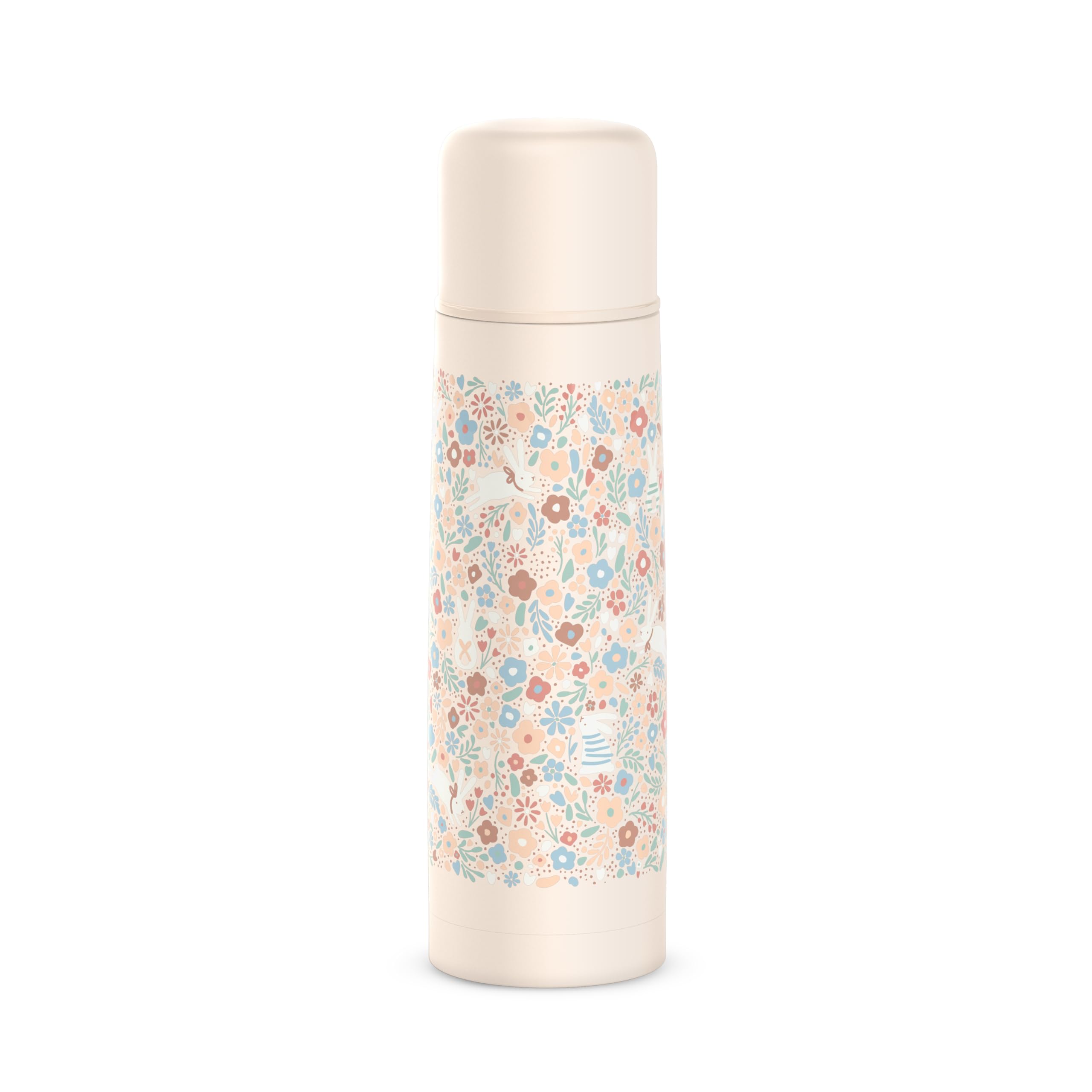 Suavinex, Termo Líquidos para Bebé. Termo Acero Inoxidable con Cierre Hermético y por Pulsación. Bebidas Calientes y Frías. Termo Agua Caliente. Ideal Preparar Biberones. 500 ml. Wonderland, Flores