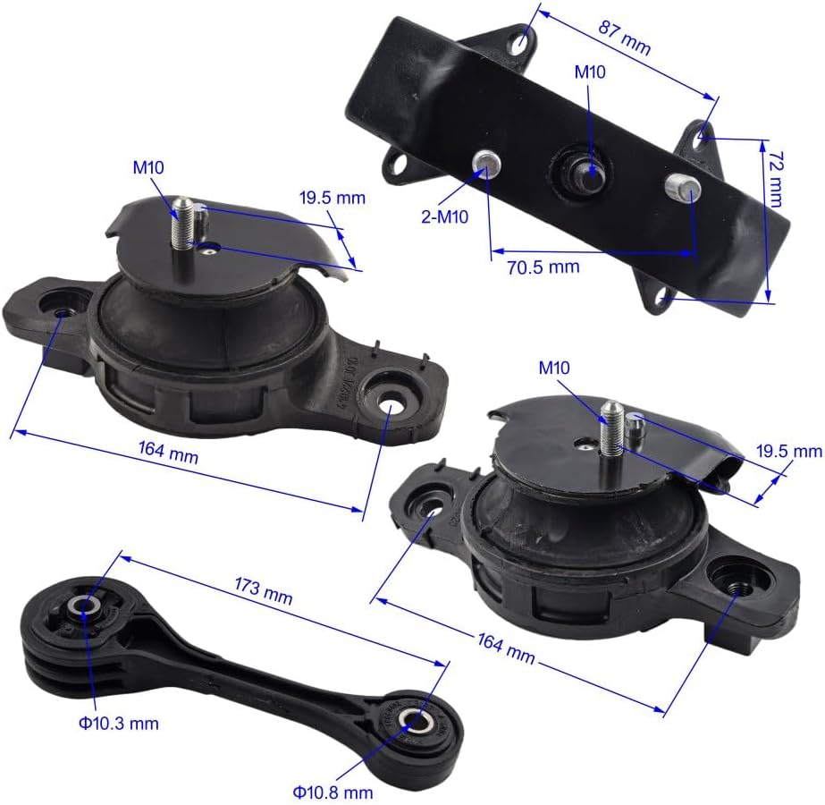 4PC Engine Motor &Transmission Mount Set Compatible with 2016-2017 Subaru Crosstrek 2.0L GAS /2012-2016 Subaru Impreza 2.0L AWD /2013-2015 Subaru XV Crosstrek 2.0L with CVT For A6743 A6723 A6732 A6733