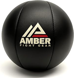 Leather Medicine Ball for Strength & Conditioning, Plyometric & Core Training, Cardio Workouts for Muscle Building, Squats, Lunges, Partner Training, 15lb
