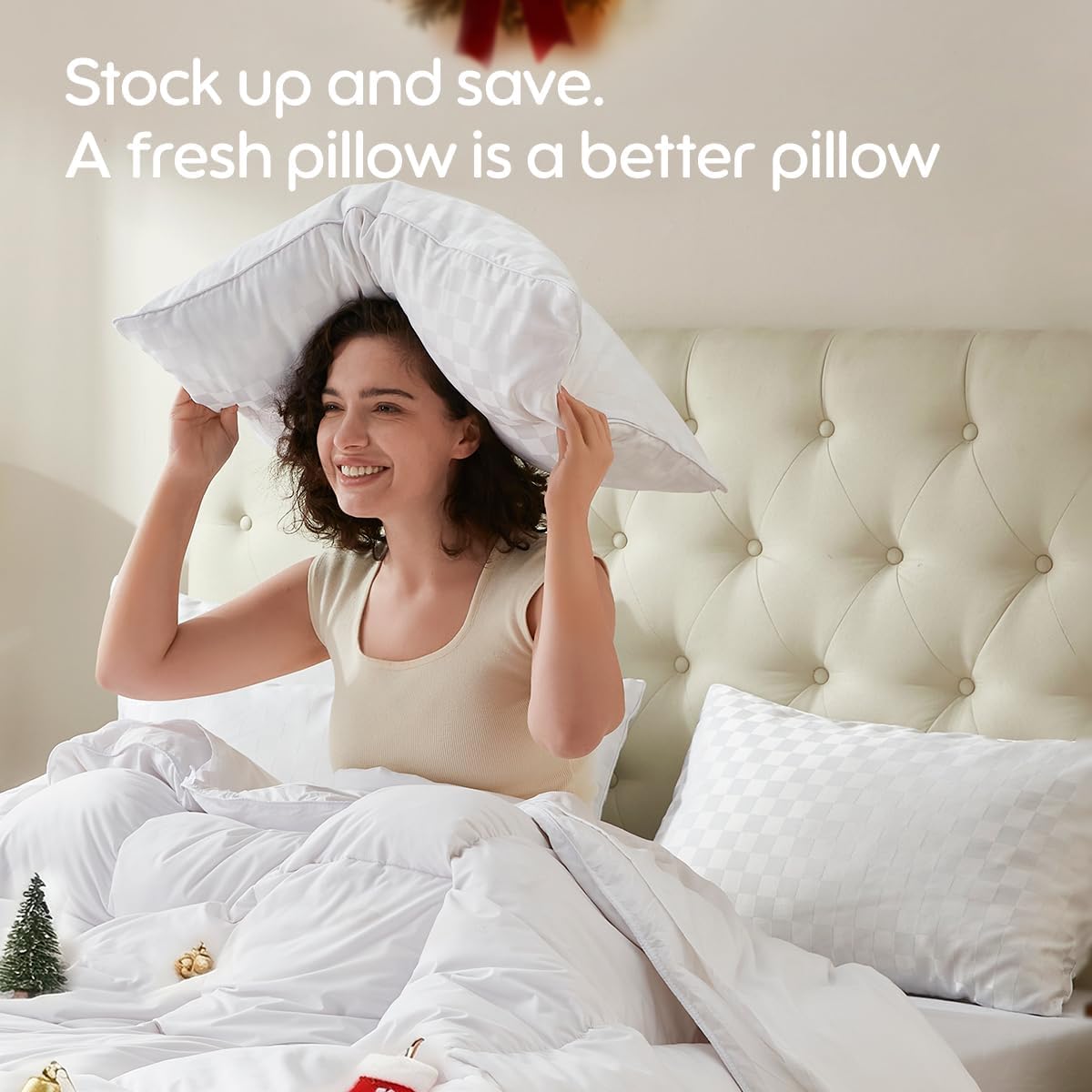 Pillows Standard Size Set of 4 Soft and Skin Friendly | Down Alternative Pillow for Back, Stomach or Side Sleepers, 20x26 Inches