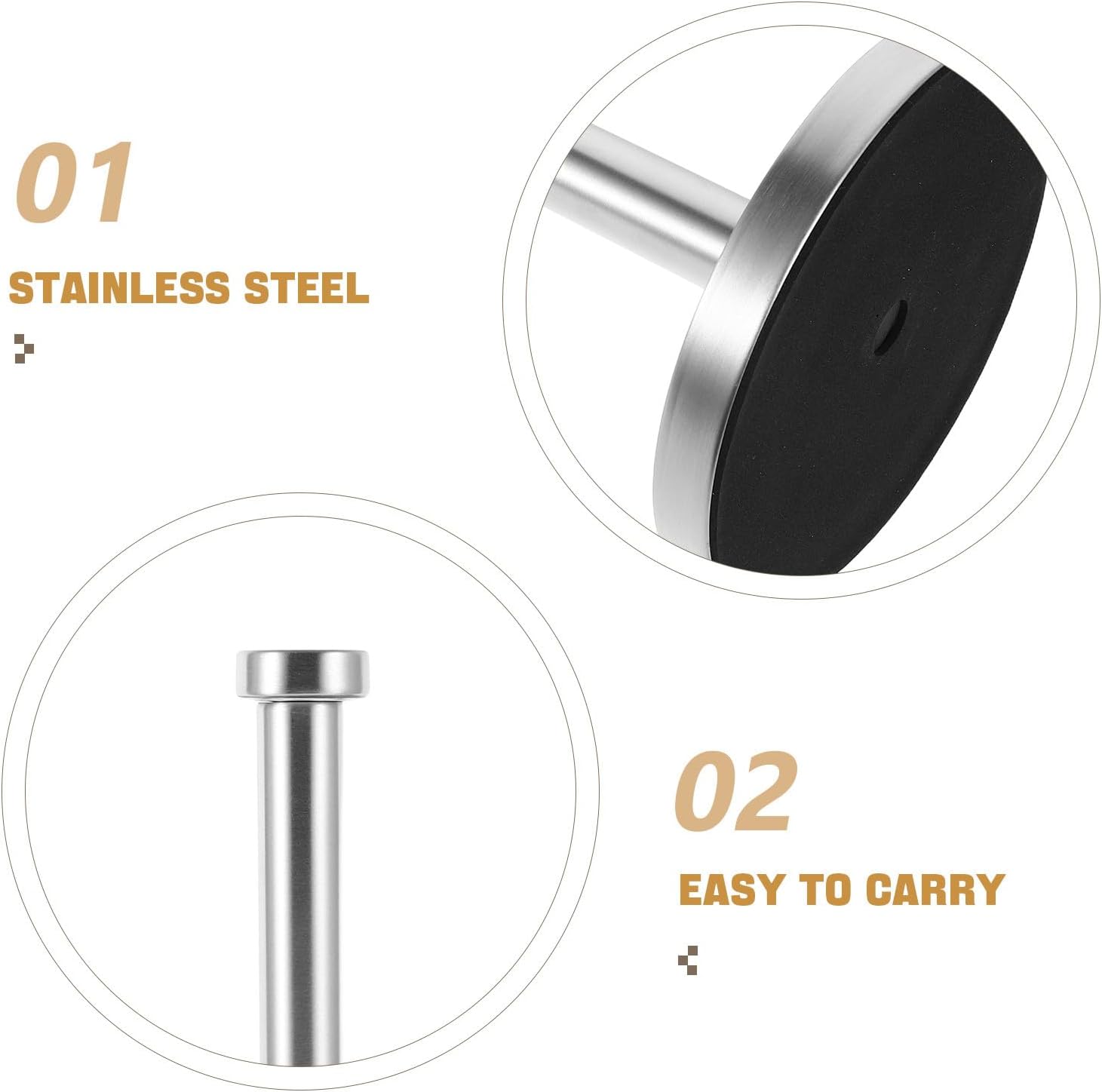 Stainless Steel Kitchen Paper Towel Holder Standing Napkin Holder Countertop Tissue Rack No Drilling Required for Bathroom and Commercial Use