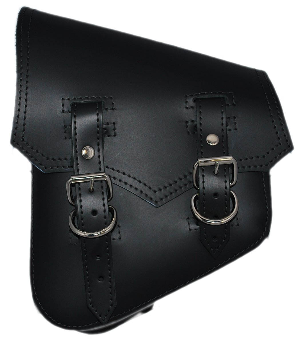 La Rosa Harley-Davidson Softail & Rigid Vintage Style Black Leather Left Swing Arm Saddlebag