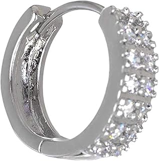 Xp Xp3Eb146 Platinum Plated Earring With Micro Zircones Stone For Women , Silver