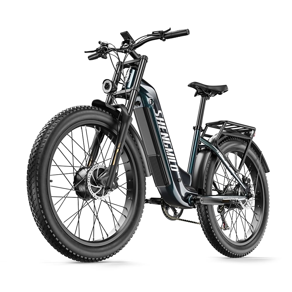 Shengmilo Bicicletta elettrica S700 PRO,E Bike, mountain bike a piena sospensione da 26 pollici, E-Bike, batteria 48V 25Ah, cambio a 7 velocità, pneumatico a zolla