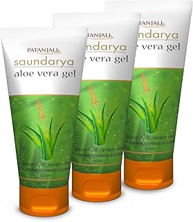 Patanjali Saundarya Aloe Vera Gel, for kin Hydration and Nourishment with Natural Aloe Vera Extract 150ml (Pack of 3)