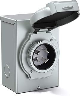 WEBANG 30 Amp Generator Power Inlet Box, NEMA L14-30P 4 Prong Power Inlet Box, 125/250 Volt, Up to 7500 Watts, Weatherproof, Outdoor Use, ETL Listed