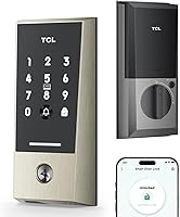 Vista 1 de TCL Wi-Fi Smart Lock D2 - Cerradura de puerta de entrada sin llave, timbre integrado, teclado de pantalla táctil, control remoto de aplicaciones