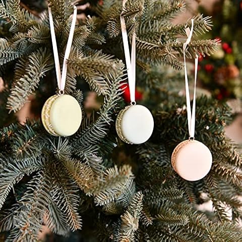 Macaroon Hanging Christmas Ornaments Set - 3 Piece Holiday Decorative Ornaments for Christmas Tree Gift Home Indoor Festival Seasonal Decor Braxio Cover