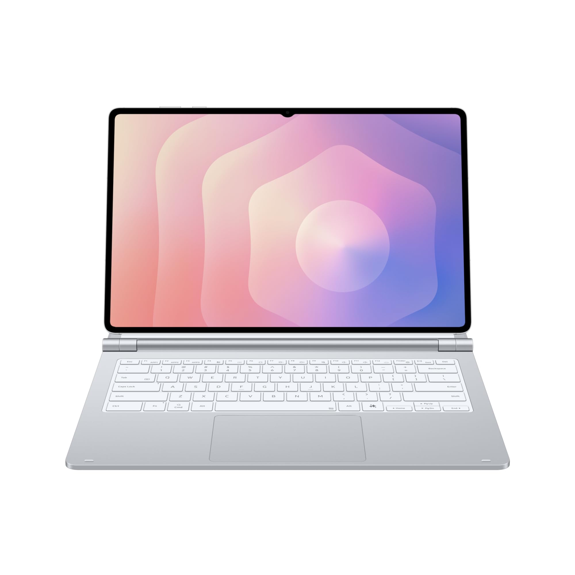 Samsung Pro Keyboard EF-DX935 do Galaxy Tab S11 Ultra z klawiaturą QWERTZ, dużym gładzikiem, przyciskiem AI i przyciskami funkcyjnymi, smukła aluminiowa konstrukcja, srebrna