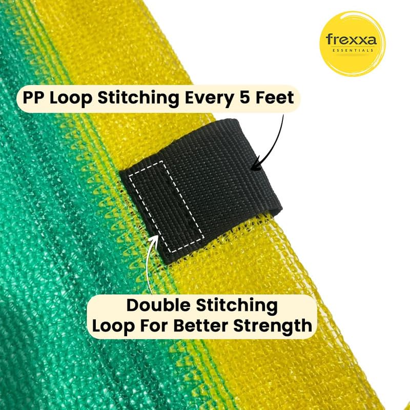 Image of 5 x 6 Ft 75% Green Shade Net with PP Loops | UV Stabilized HDPE Sun Shade Net for Garden, Plants & Nursery | Heat & UV Protection for Balcony, Terrace, Farming & Outdoor-Pack of 1 Piece