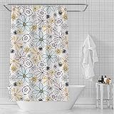 JCAMZ Rideau De Douche À Imprimé Floral en Polyester Cloison Étanche Et Étanche À L'Humidité Adaptée À La Décoration D'Hôtel D'Appartement De Serviette De Bain De Baie Vitrée