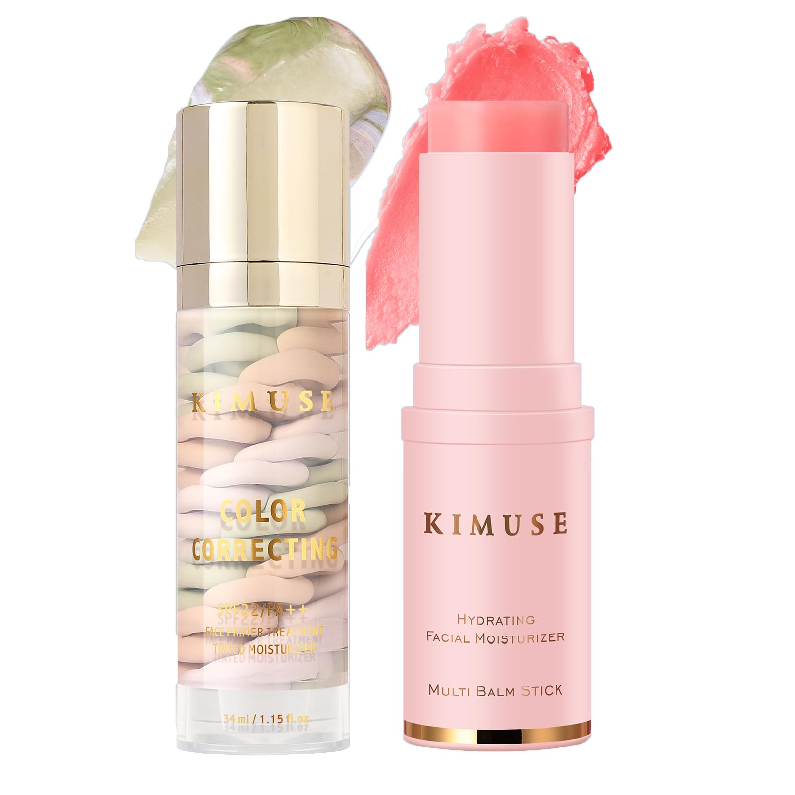 KIMUSE All-in-One Hydrating Multi Balm Stick & Color Correcting Facial Serum