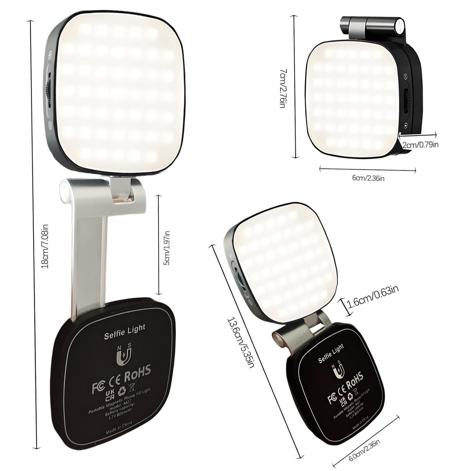 Vibe LED Video Light - Luz magnética para selfie para iPhone, luz de teléfono con espejo, fijación instantánea para MagSafe, selfies, videoconferencias