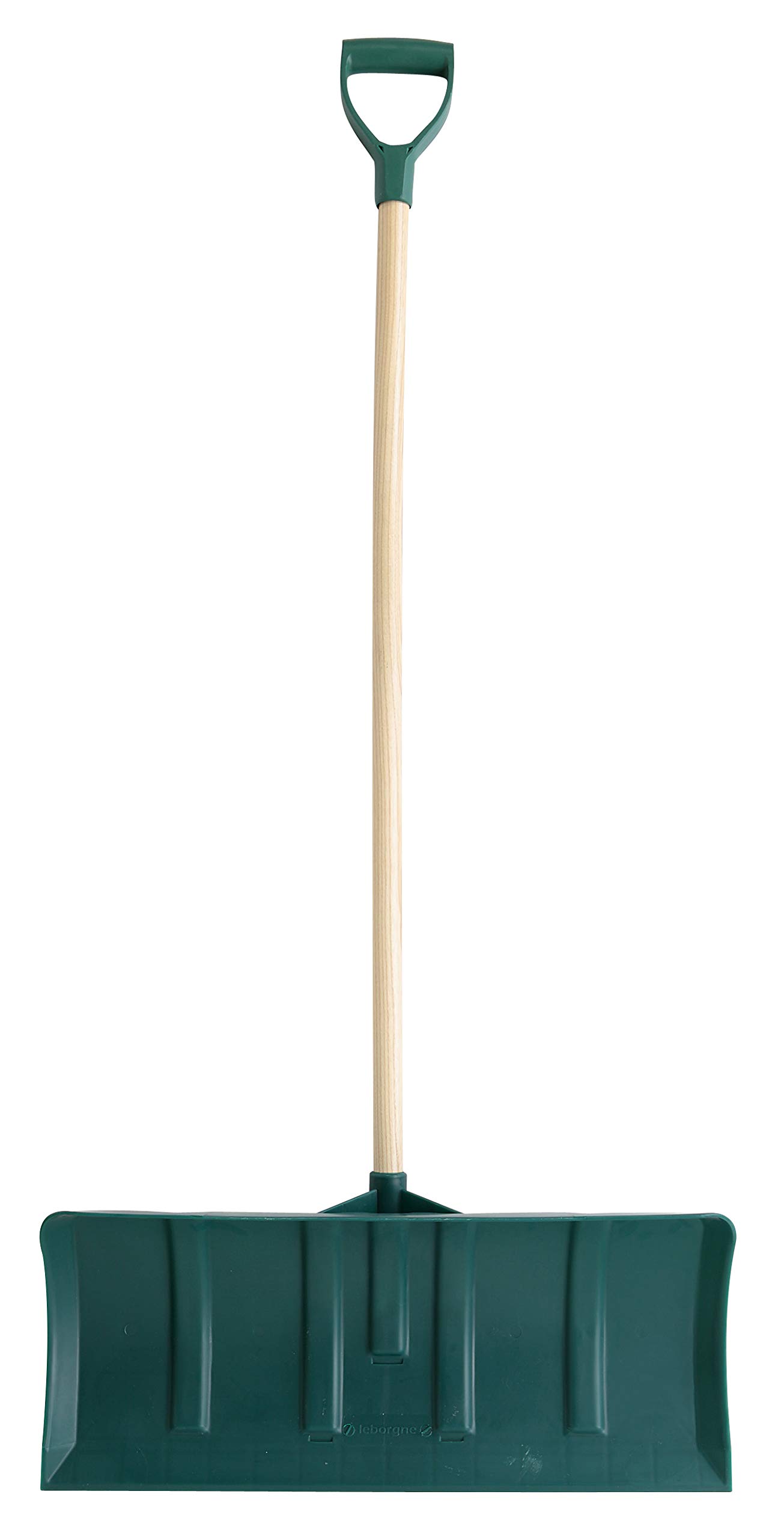 Leborgne, Poussoir à Neige et à Grains, Matière Polymère, Poignée En D, Manche Bois 130 Cm, Largeur: 65 Cm, Largeur de travail de 65 cm, Fabriqué en France