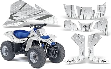 AMR Racing ATV Graphics kit Sticker Decal Compatible with Suzuki LT 80 1987-2006 - Starlett Silver