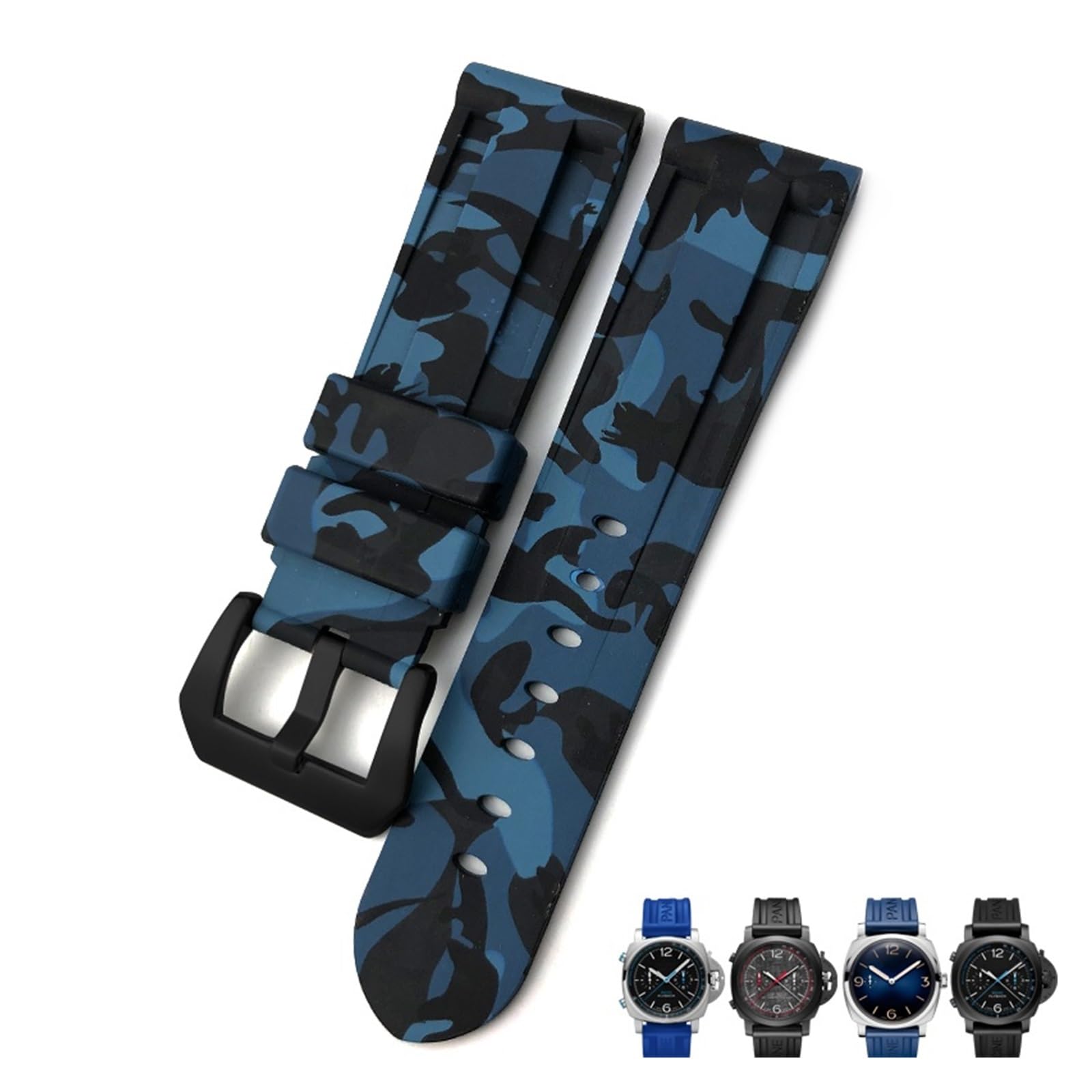 Cinturino in gomma per orologio da 22 mm, 24 mm, 26 mm, per Panerai SUBMERSIBLE, cinturino sportivo impermeabile colorato mimetico
