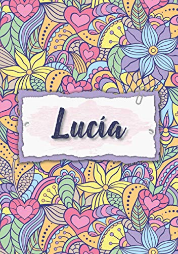 Lucía: Cuaderno A5 | Nombre personalizado Lucía | Regalo de cumpleaños para la esposa, mamá, ...