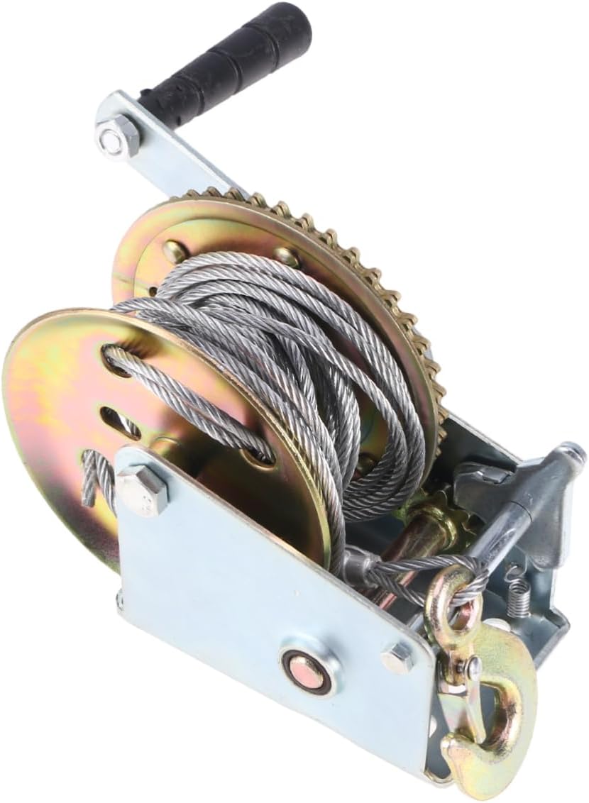 450Kg Hand Winch with Polyester Strap Portable Crank Winch for ATV Boat Trailer High Universality and Safe Use Compact and Lightweight Design
