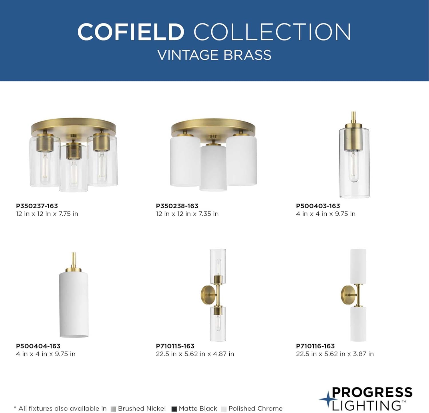 Progress Lighting Cofield Collection Two-Light Polished Chrome Wall Bracket (P710116-015)