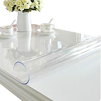 Vista 26 de ETECHMART - Protector de mesa de PVC transparente, mantel rectangular de plástico para escritorio, protector de mesa impermeable de vinilo