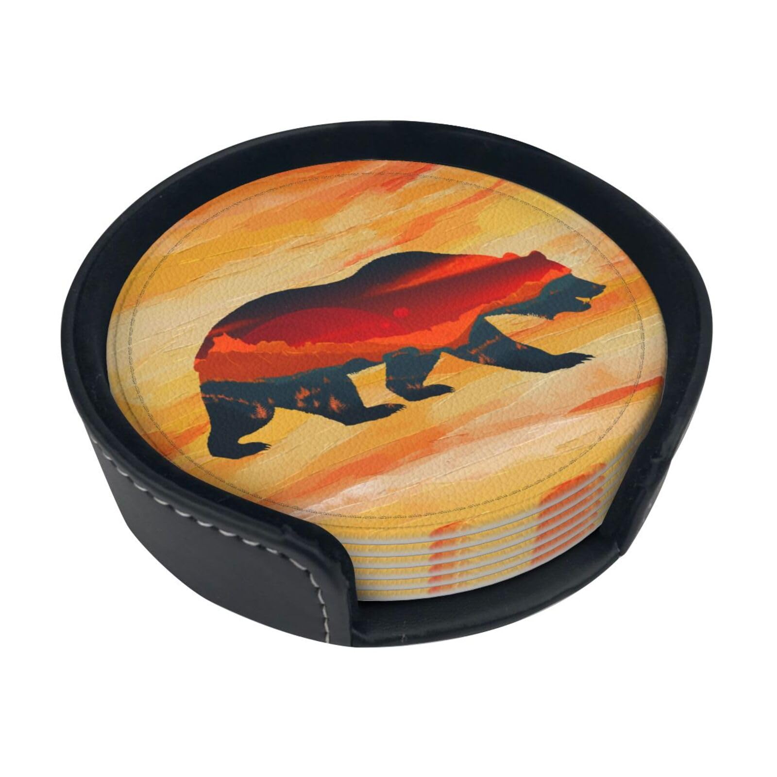 Amazon.com: Bear Mountain Coasters, Coasters for Drinks-Set of 6 ...