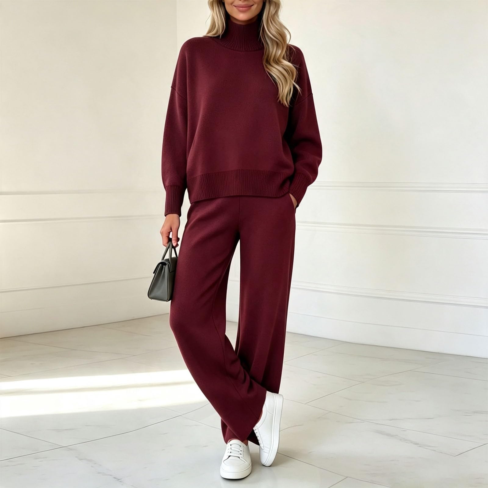 Tuta Donna Completo Sportiva 2 Pezzi Invernale Tute da Casa Cotone Completa