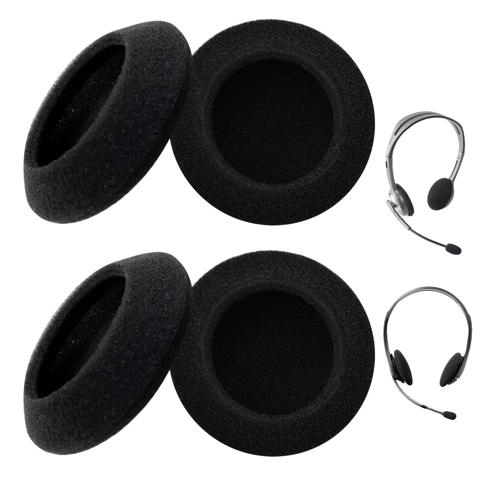Coussinets De Rechange Pour Casque Logitech H330 H390 Etc. - Mousse Confortable, Noir - 12
