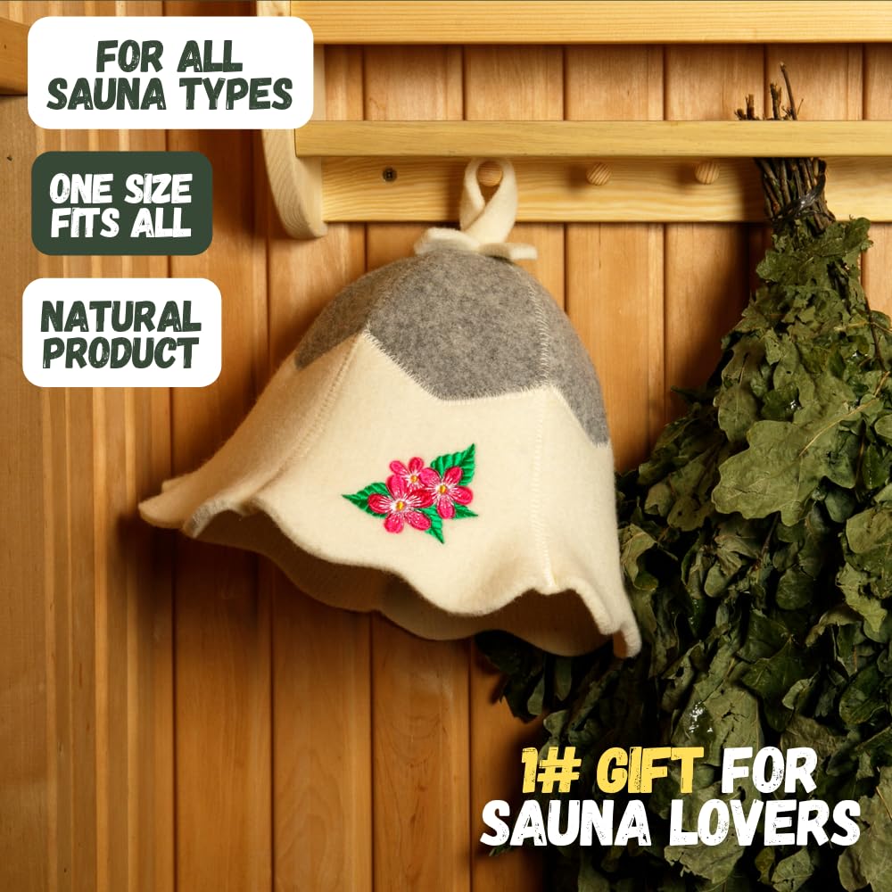 Natural Textile Sauna Hat 'Sauna Kitten Cat' White - 100% biologische wol Vilt Hoeden voor Russische Banya - Bescherm uw hoofd van Heat - Engels Sauna eBook Gids Inbegrepen - met borduurwerk Natural Textile Sauna Hat 'Sauna Kitten Cat' White - 100% biologische wol Vilt Hoeden voor Russische Banya - Bescherm uw hoofd van Heat - Engels Sauna eBook Gids Inbegrepen - met borduurwerk