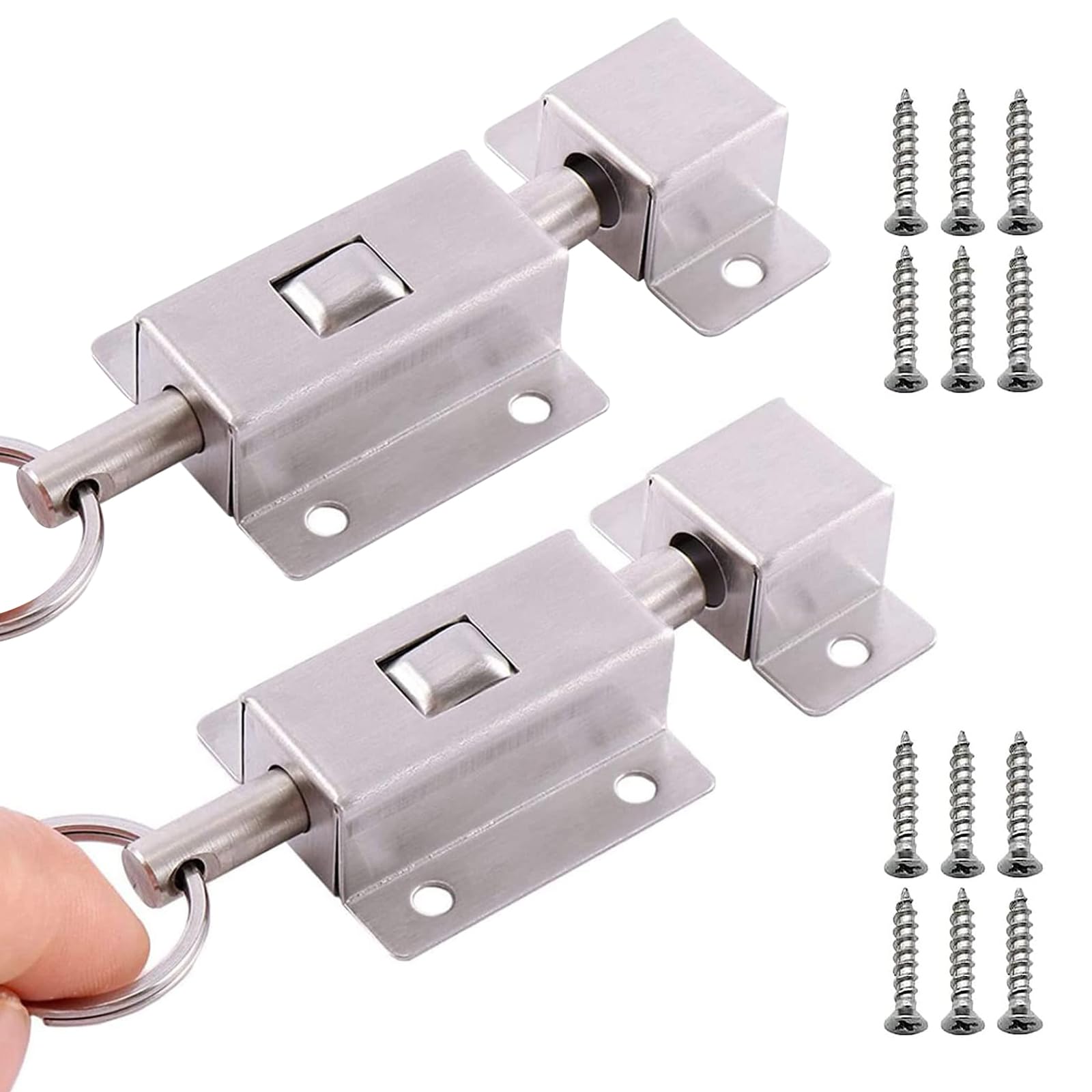 Zelfsluitende automatische vergrendeling/bout balkon deur raam tussenliggende veer bout deur hardware roestvrij staal 1 stuks (kleur: C-45 mm