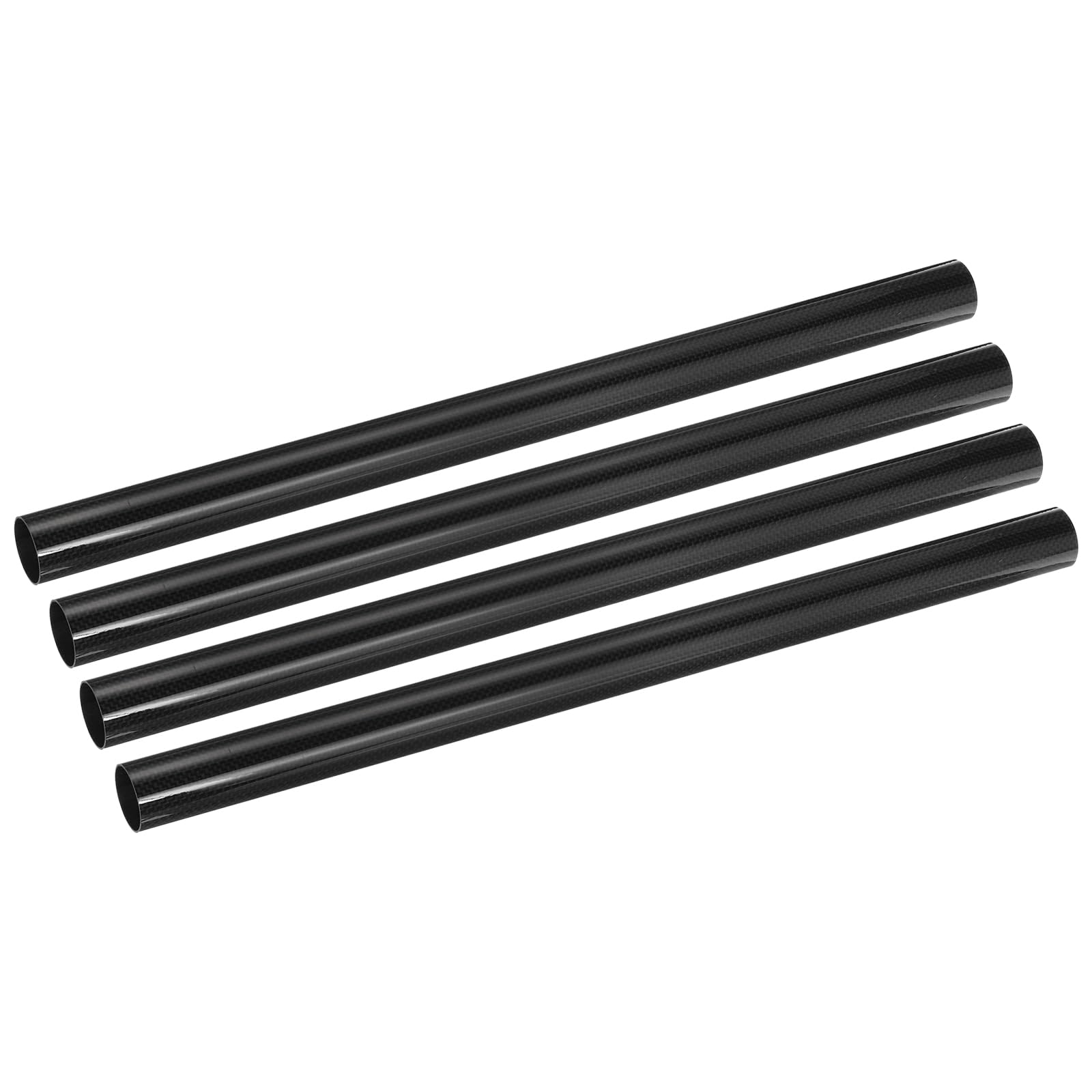 QUARKZMAN 4 Stücke Kohlefaserrohre 30 x 32 x 500mm Leinwandbindung Glänzende Oberflächenstange 3K Rollgewickelte Kohlenstoffrundrohre für RC-Flugzeug Quadcopter Multicopter