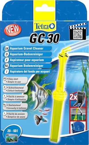 Tetra GC 30 Aquarien-Bodenreiniger mit Schlauch, Schnellstartventil und Fischschutzgitter, Mulmsauger mit Saugrohrkonstruktion, geeignet für Aquarien von 20 – 60 Liter