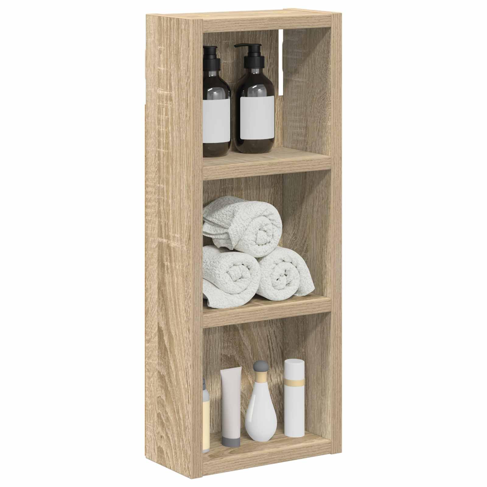 vidaXL Armadio da bagno a muro Rovere Sonoma 20 x 10 x 50 cm, Mobile bagno moderno, ripiano rettangolare, storage funzionale, soluzione salvaspazio, design elegante